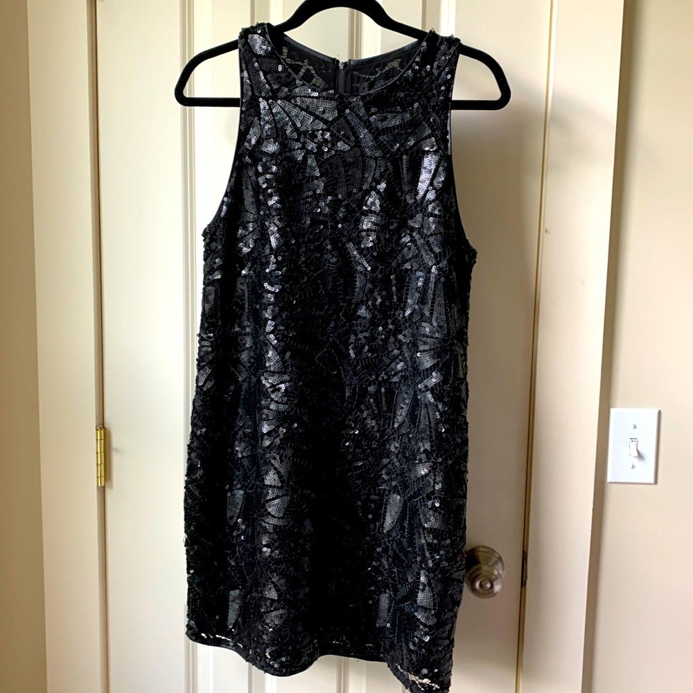 H&M black sequin dress 12